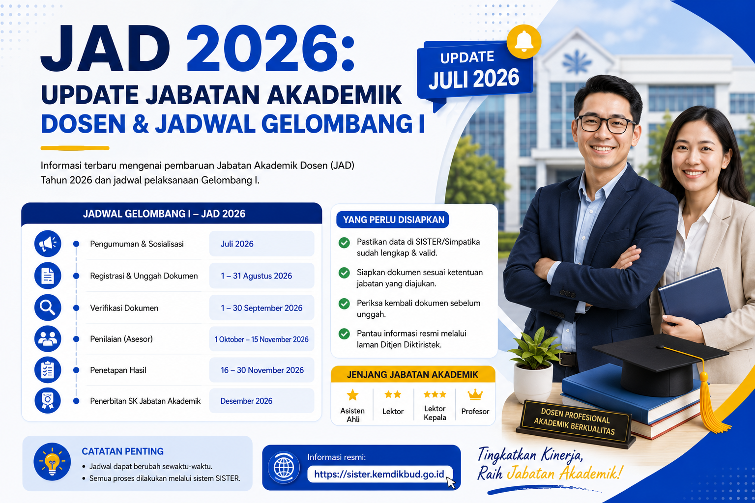 JAD 2026: Update Jabatan Akademik Dosen & Jadwal Gelombang I